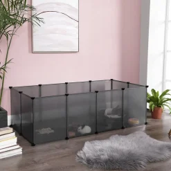 Freigehege<SONGMICS Freigehege aus Kunststoff Grau