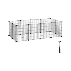 Freigehege<SONGMICS Gittergehege für Kleintiere 12 Gitter