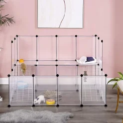 Freigehege<SONGMICS Haustierkäfig für Kleintiere Weiß