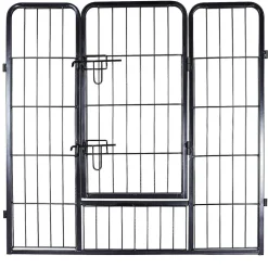 Freigehege|Welpenausläufe<SONGMICS Hundelaufstall Achteck schwarz