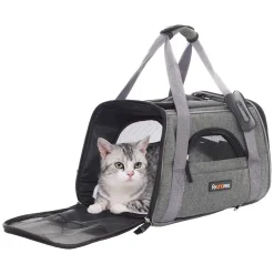 Transportboxen<SONGMICS Hundetasche Dunkelgrau