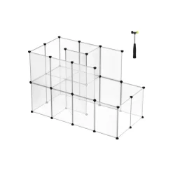 Freigehege<SONGMICS Kleintierauslauf aus Kunststoff Weiβ